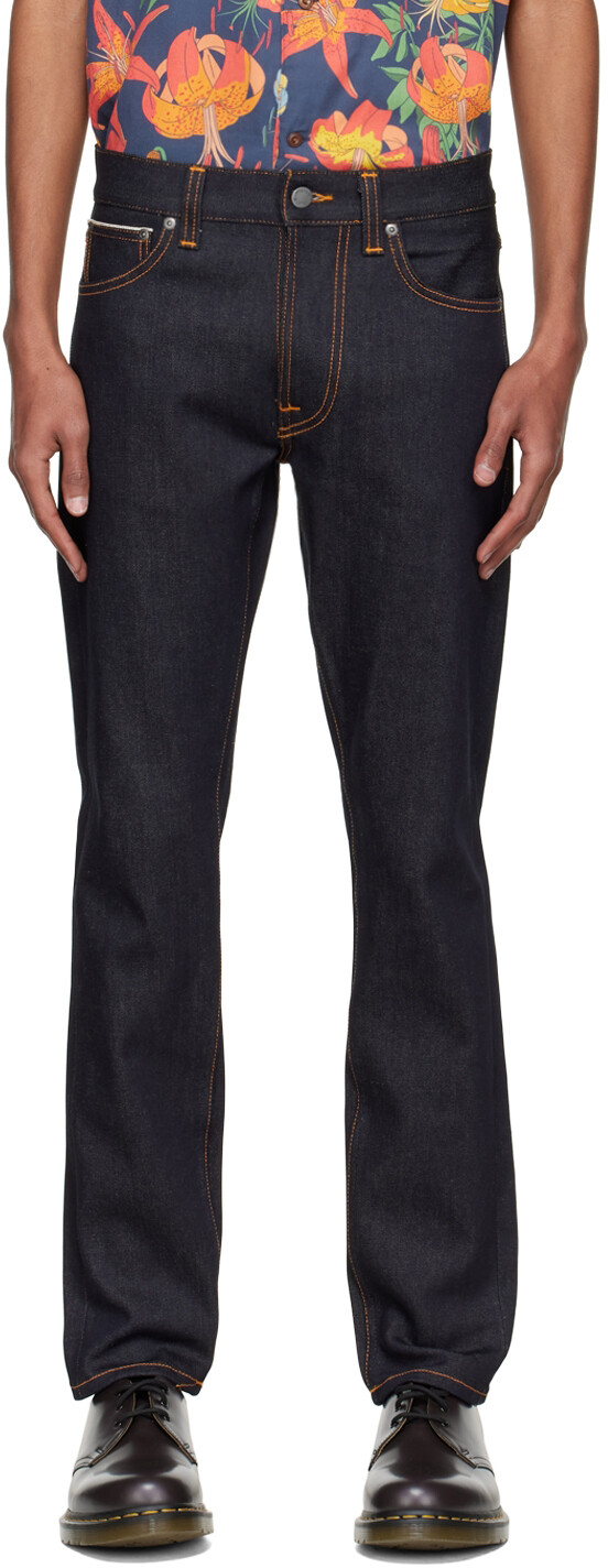 

Темно-синие зауженные зауженные джинсы Lean Dean Nudie Jeans
