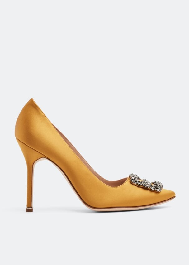 

Атласные туфли MANOLO BLAHNIK Hangisi satin pumps, золотой