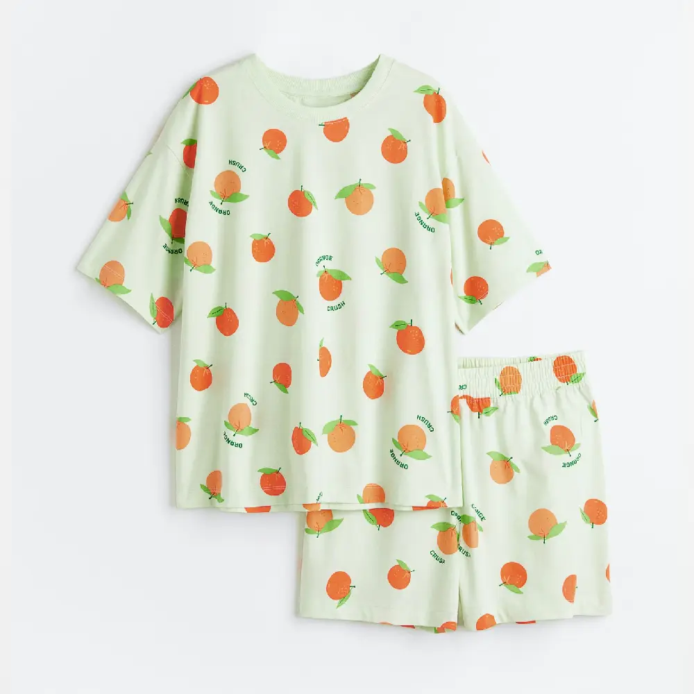 

Пижама H&M Jersey Oranges, светло-зеленый