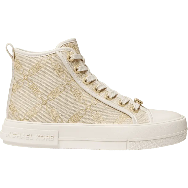 

Кеды Michael Michael Kors Evy Metallic Empire Logo Jacquard, бежево-золотистый, Бежевый
