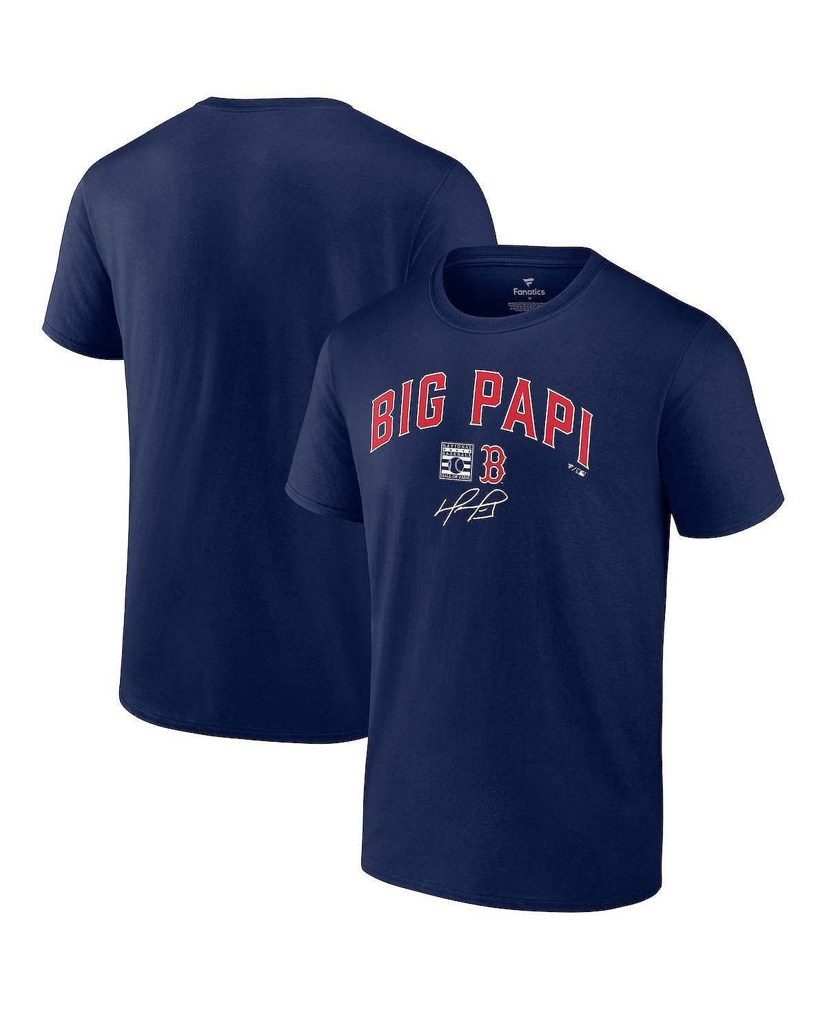 Мужская фирменная футболка david ortiz navy boston red sox с рисунком big papi Fanatics, синий
