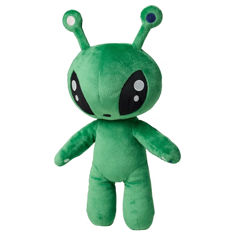 Мягкая игрушка инопланетянин Ikea Aftonsparv, зеленый, 34 см