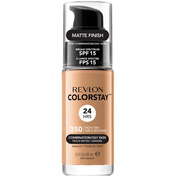 

Revlon ColorStay Makeup for Combination/Oily Skin Тональная основа SPF15 для комбинированной и жирной кожи 350 Насыщенный загар 30мл