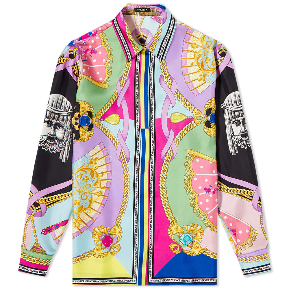 

Рубашка Versace Fan Print Silk Shirt