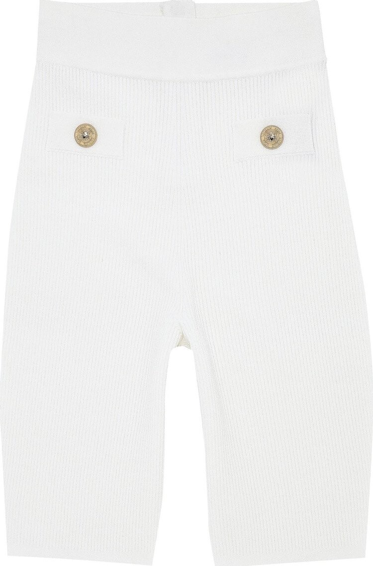 

Шорты Balmain Ribbed Knit Cycling Shorts Blanc, белый