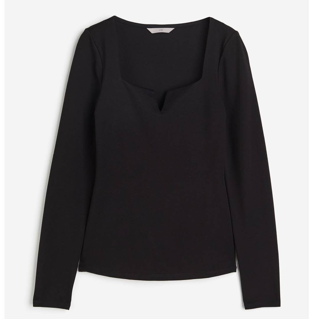 

Топ с глубоким вырезом H&M Sweetheart, черный