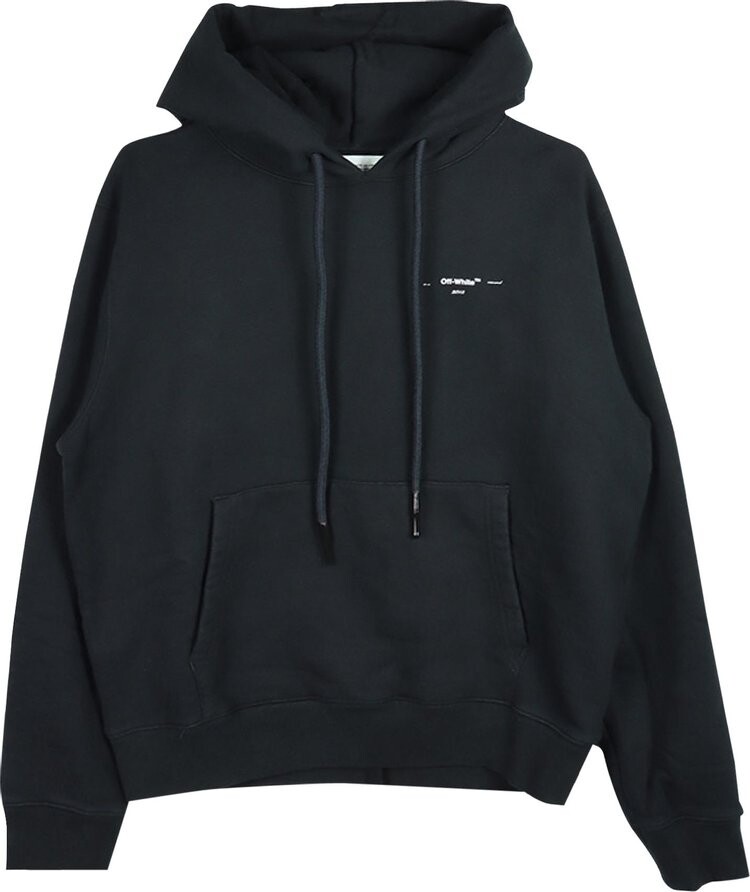 

Худи Off-White Logo Slim Hoodie 'Black/White', черный