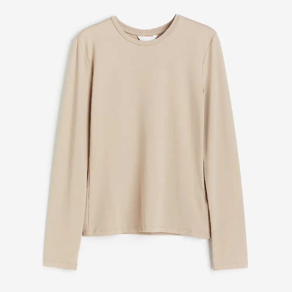 

Лонгслив H&M Jersey, бежевый