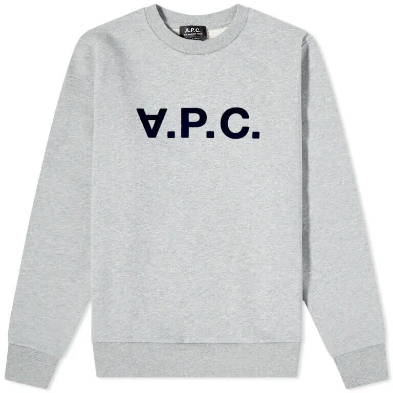 цена Толстовка A.p.c. Viva Inverted Logo, серый