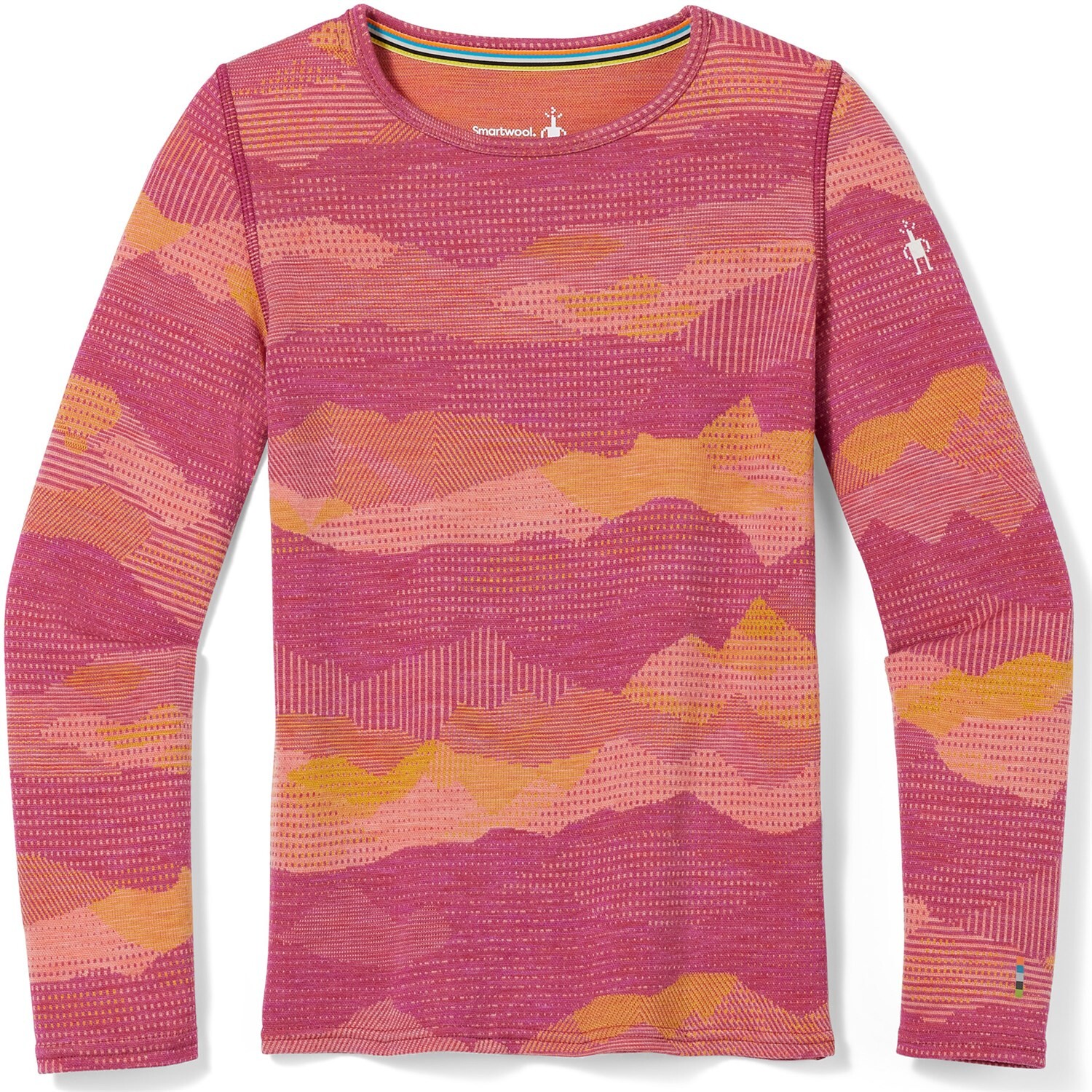 

Топ Smartwool Merino 250 Baselayer Pattern детский с круглым вырезом, коралловый