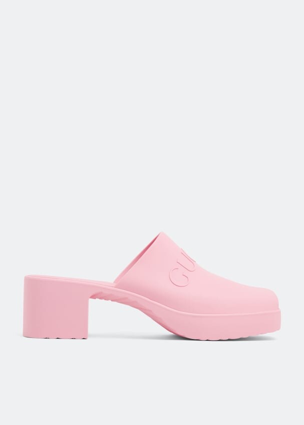 

Мюли GUCCI Logo rubber mules, розовый