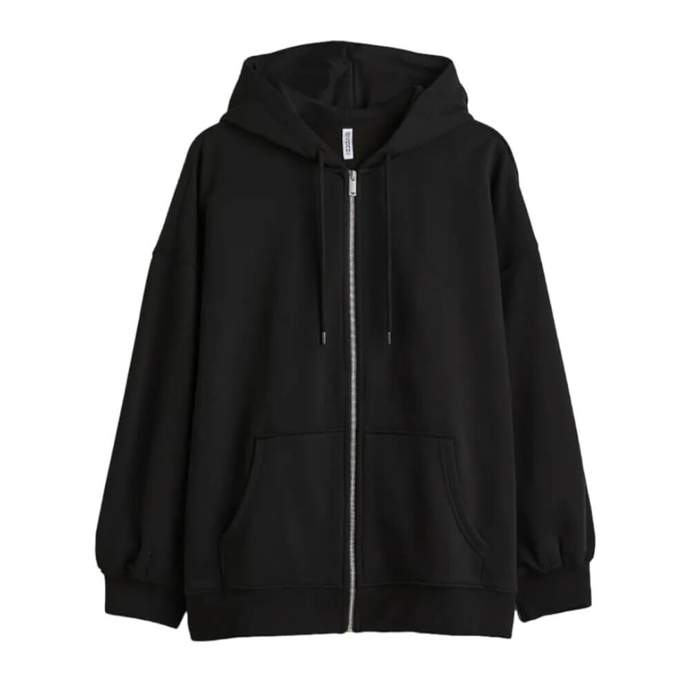 

Толстовка H&M+ Oversize Zipped, черный