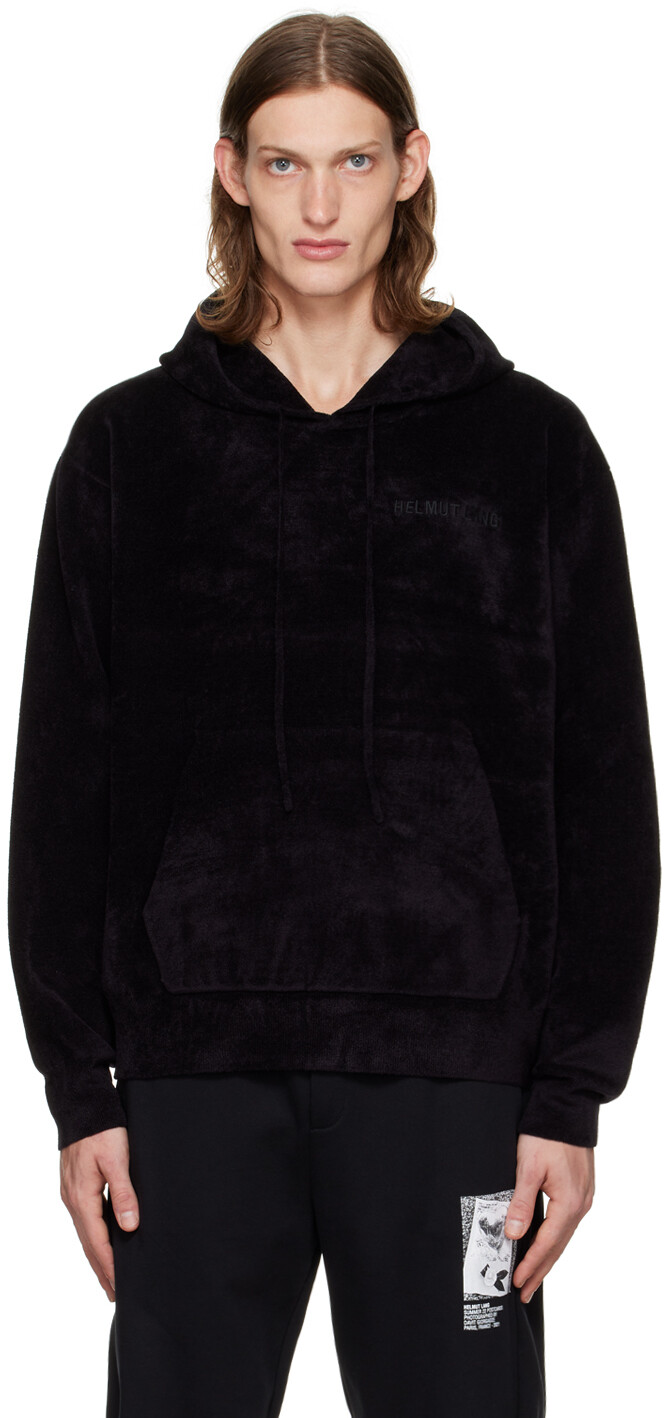 

Черный худи с вышивкой Helmut Lang