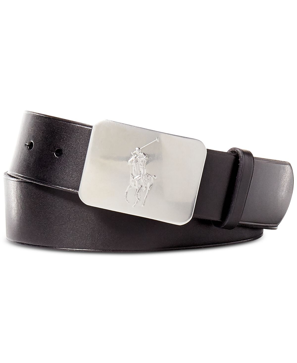 

Мужской ремень, кожаная пластинка с логотипом vacchetta Polo Ralph Lauren, черный
