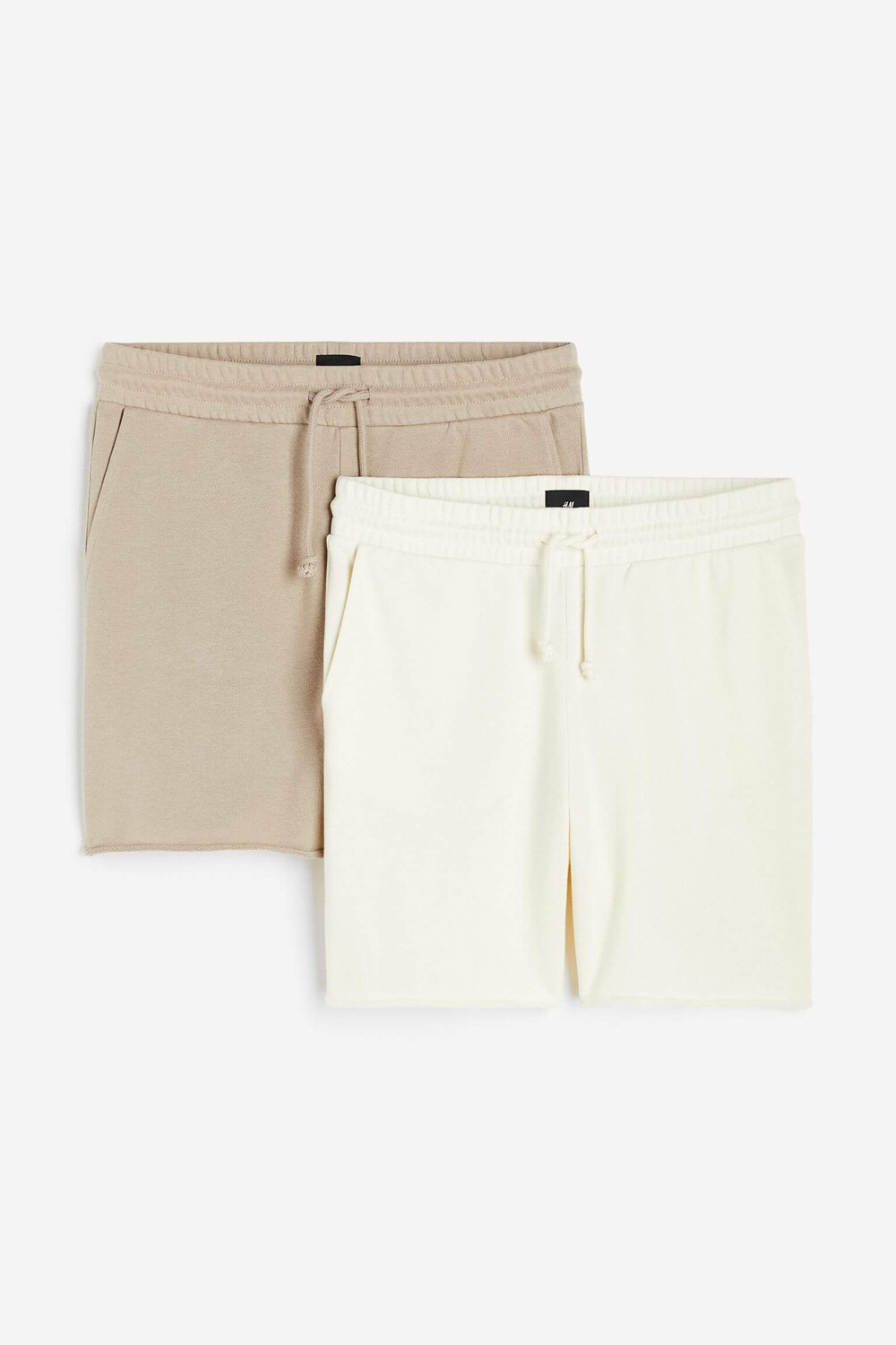 

Комплект из двух спортивных шорт H&M, бежевый/кремовый