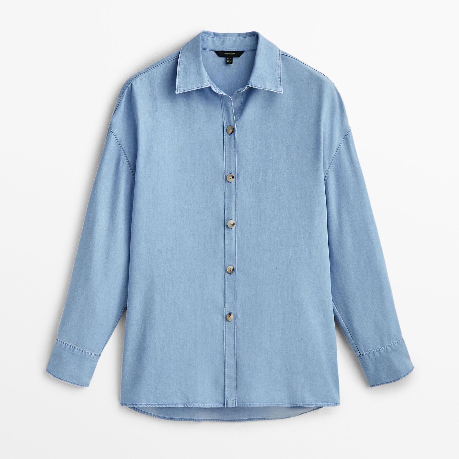 

Рубашка Massimo Dutti Flowing Effect Denim, синий