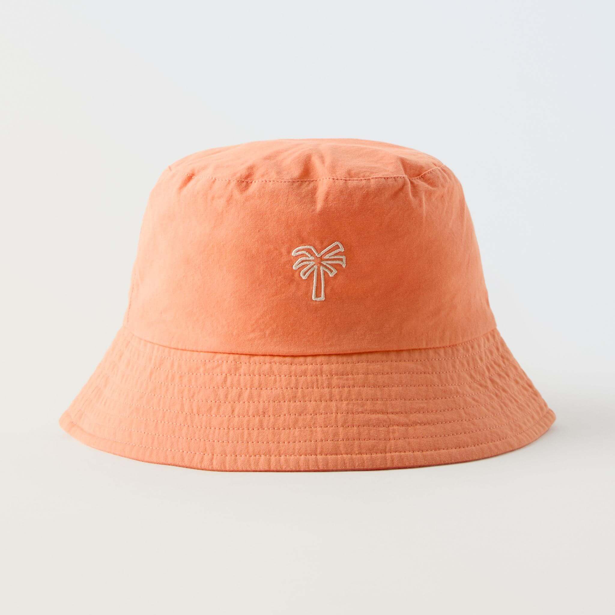 Панама Zara Embroidered, оранжевый