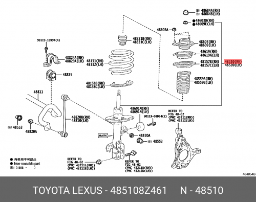 Стойка передняя 485108Z461 TOYOTA LEXUS стойка крепления амортизаторов передняя traxxas x maxx