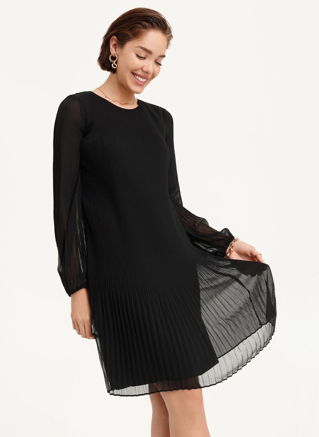 

Платье трапециевидной формы с длинными рукавами DKNY