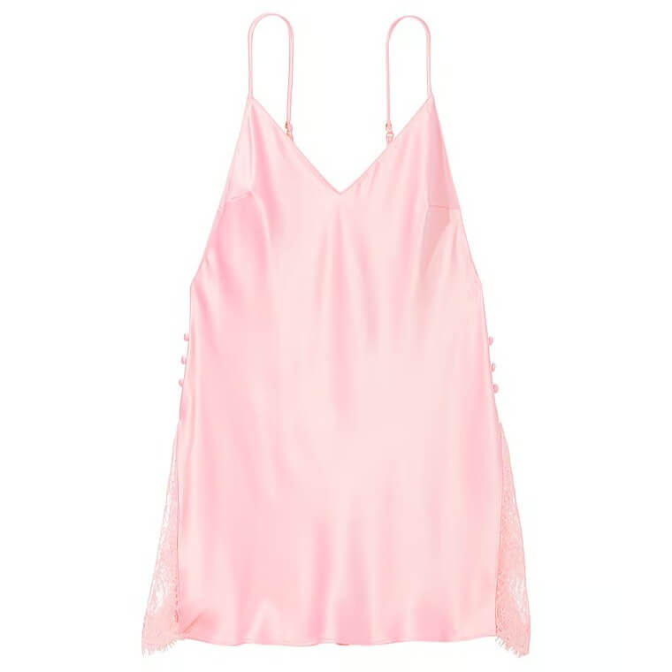 Ночная сорочка Victoria's Secret Satin Plunge Lace Inset, светло-розовый пижама victoria s secret satin long светло розовый