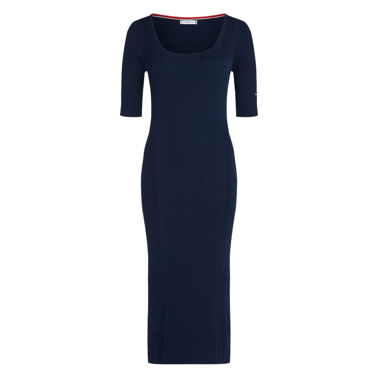 

Платье-свитер Tommy Hilfiger Ribbed Scoop Neck, темно-синий
