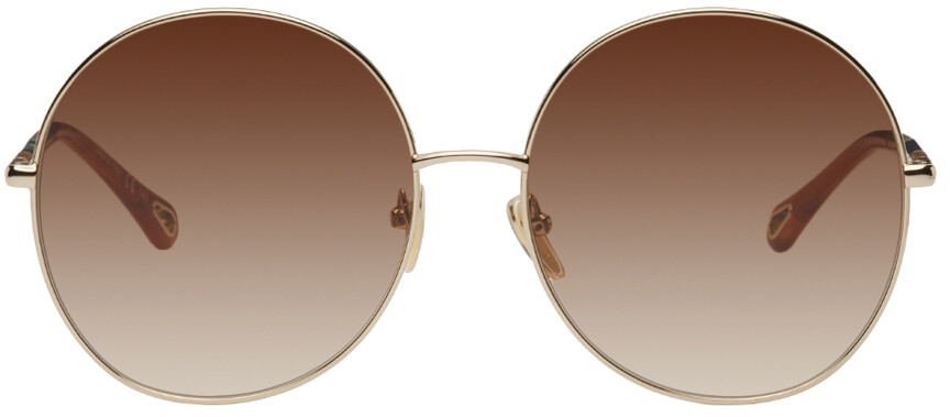 

Золотые круглые солнцезащитные очки Chloé
