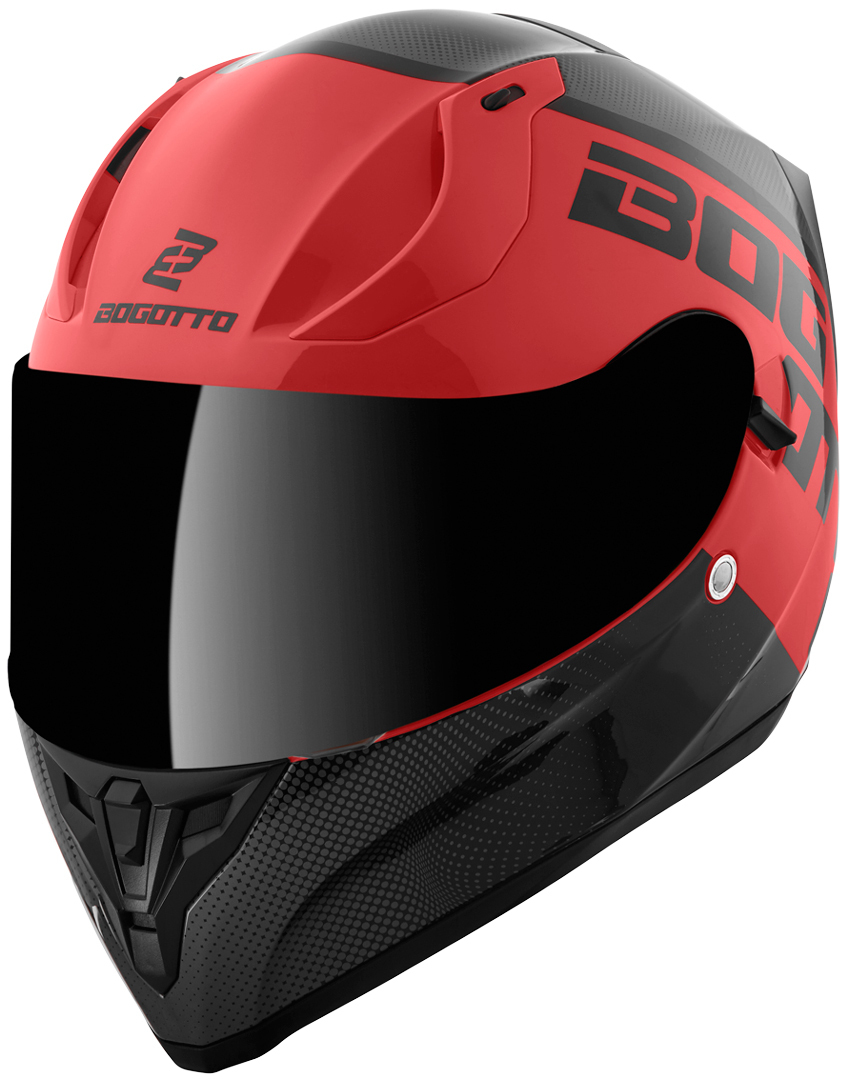 Шлем Bogotto V128 BG-X с логотипом, черный/красный