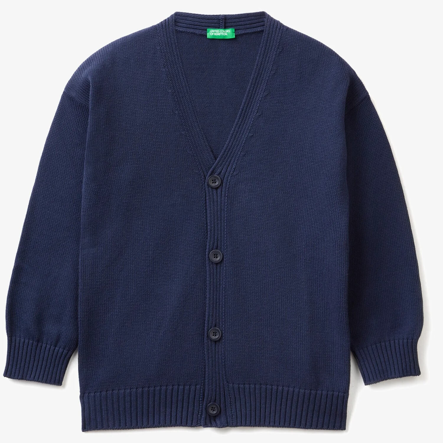 

Кардиган United Colors of Benetton V-Neck In, темно-синий