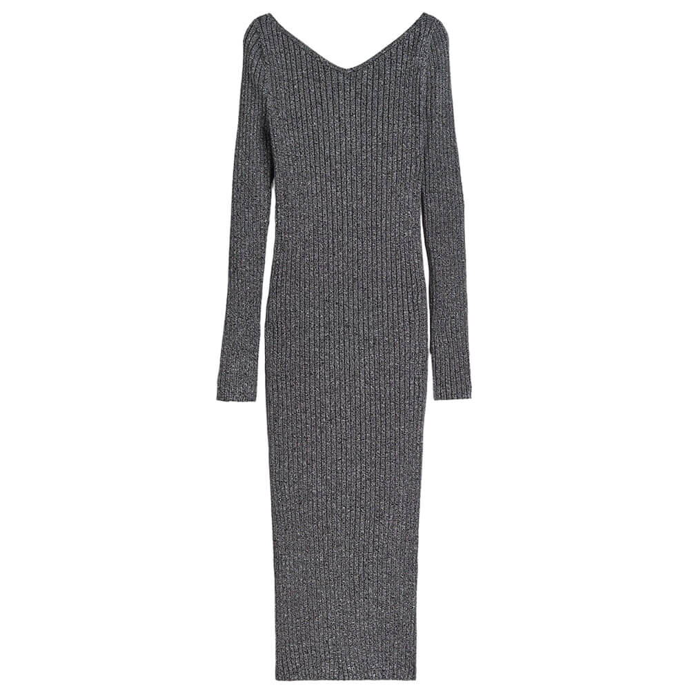 

Платье H&M Ribbed Bodycon, темно-серый