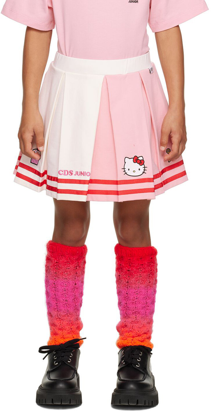 

Детская розово-белая юбка Hello Kitty Edition GCDS Kids, Розовый
