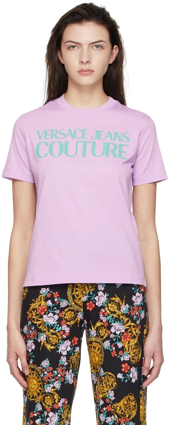 

Фиолетовая хлопковая футболка Versace Jeans Couture