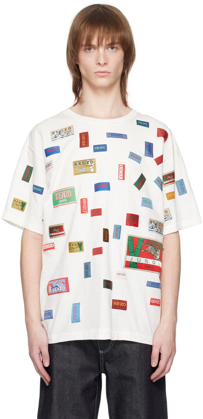 

Белая футболка Kenzo Paris Archives Labels, Белый