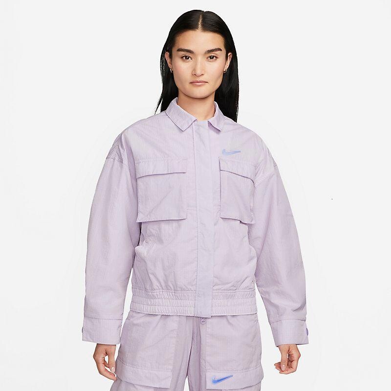 

Куртка Nike Sportswear Swoosh Woven Jacket Women's Zip Running, сиреневый, Фиолетовый