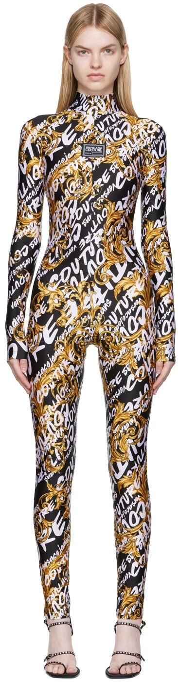 

Черный нейлоновый боди Versace Jeans Couture