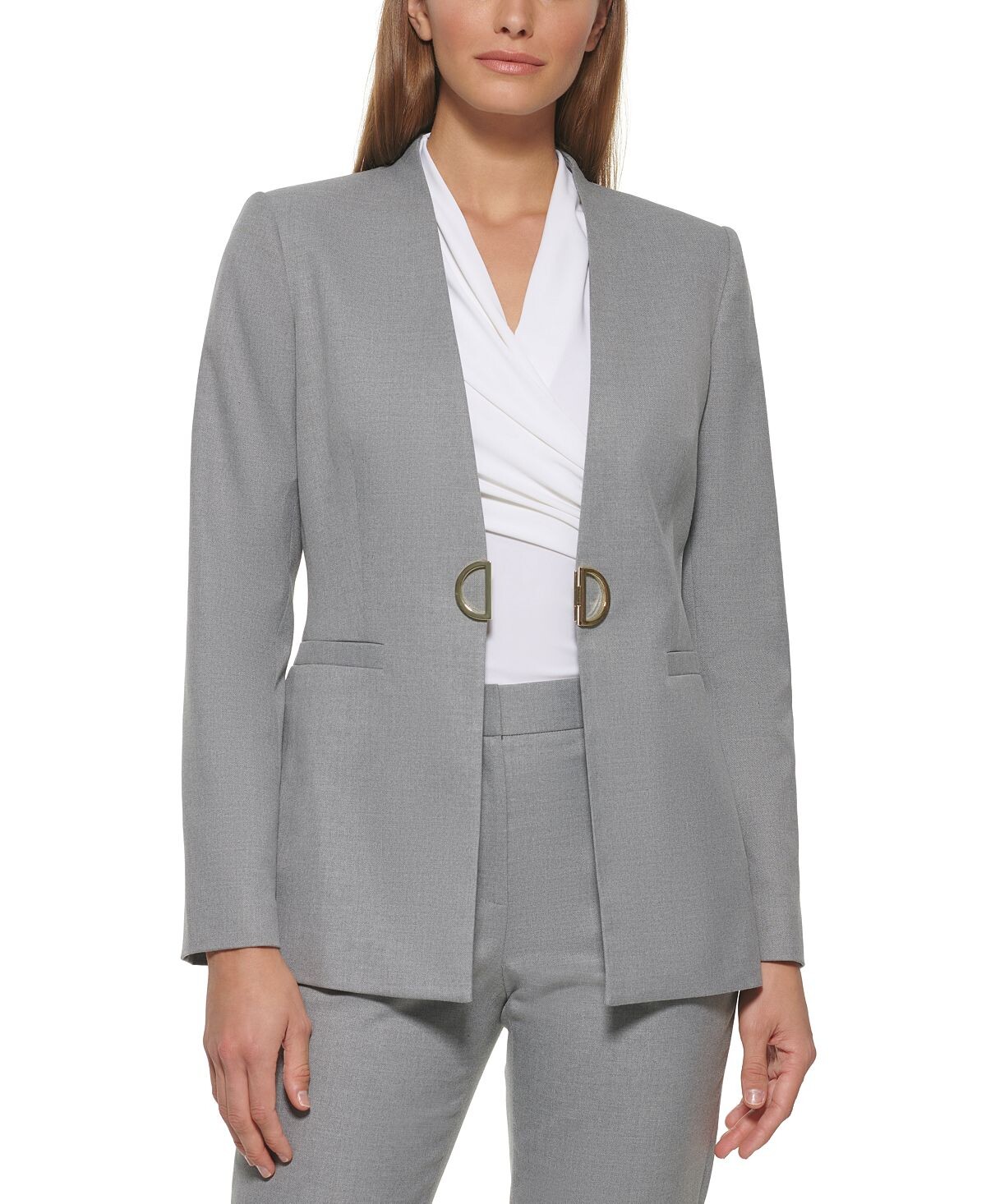 

Миниатюрная куртка без воротника с d-образным кольцом DKNY, мульти, Серый