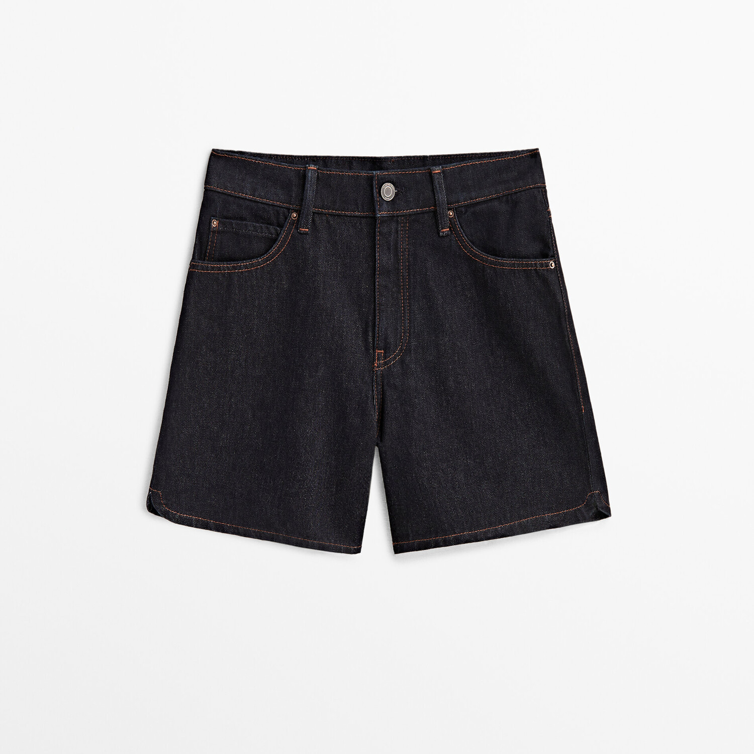 

Шорты Massimo Dutti High-Waist Denim, темно-синий