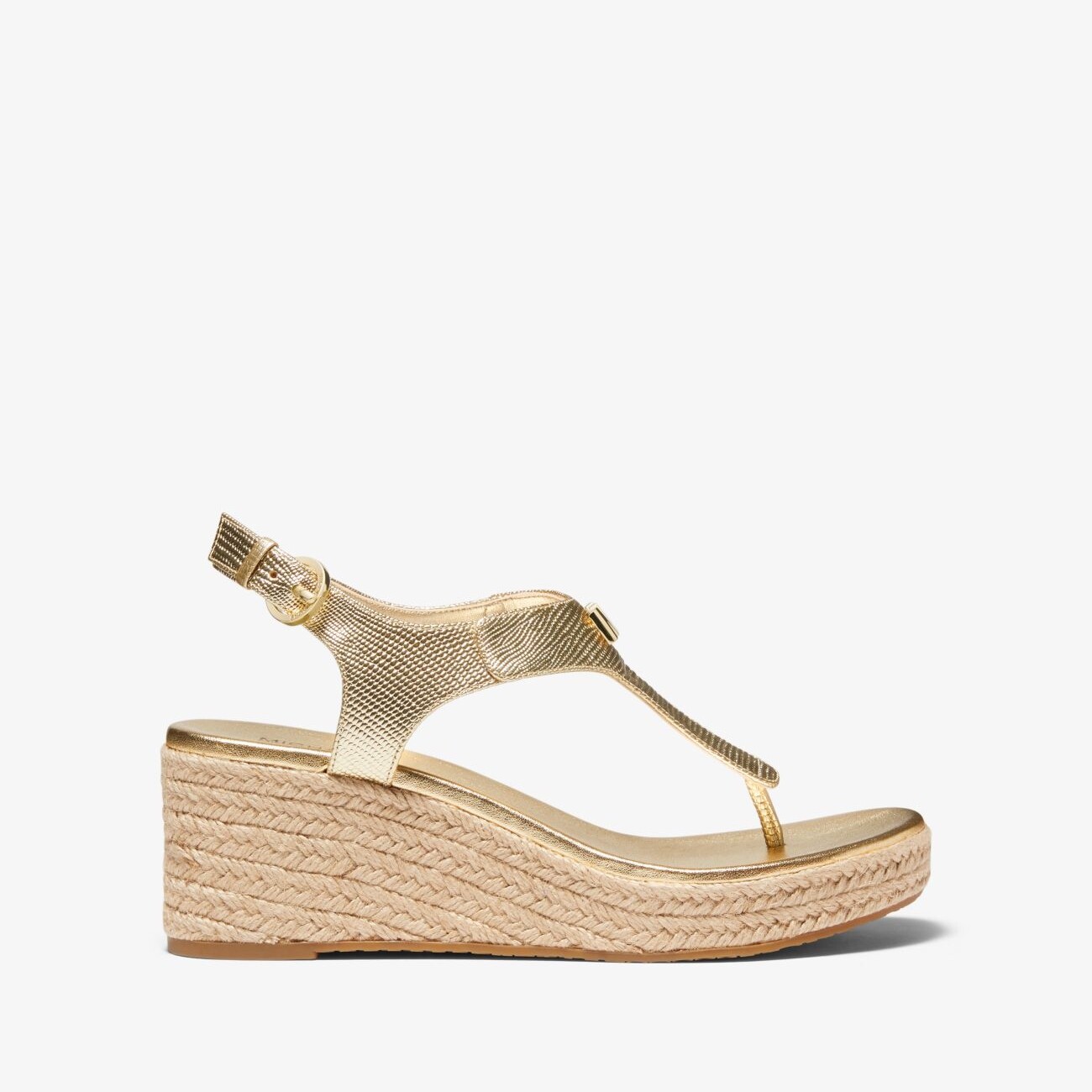 

Босоножки Michael Michael Kors Laney Metallic Lizard-Embossed Leather Wedge, золотой