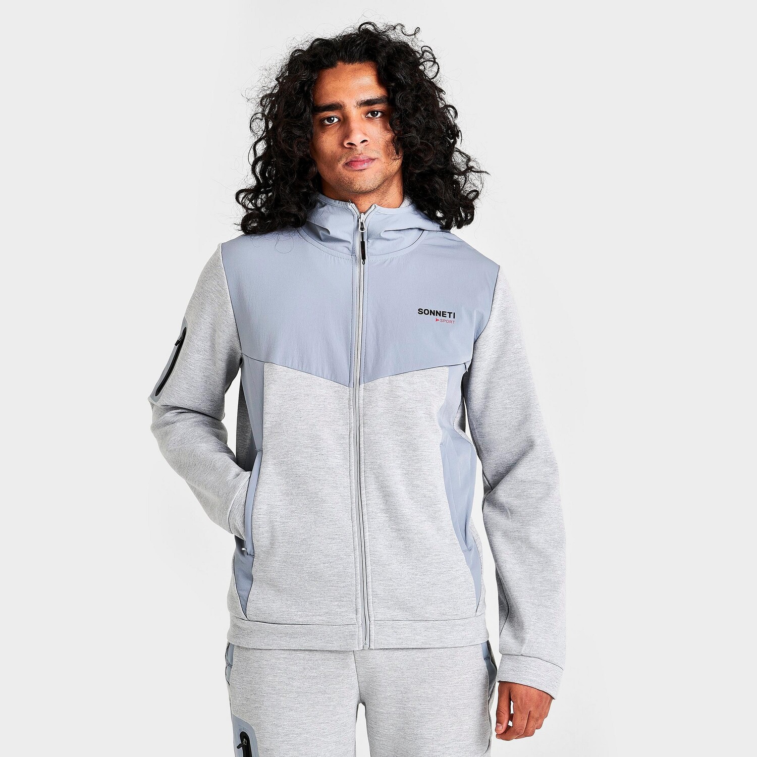 

Мужская худи Sonneti Sport Brant с молнией во всю длину, серый