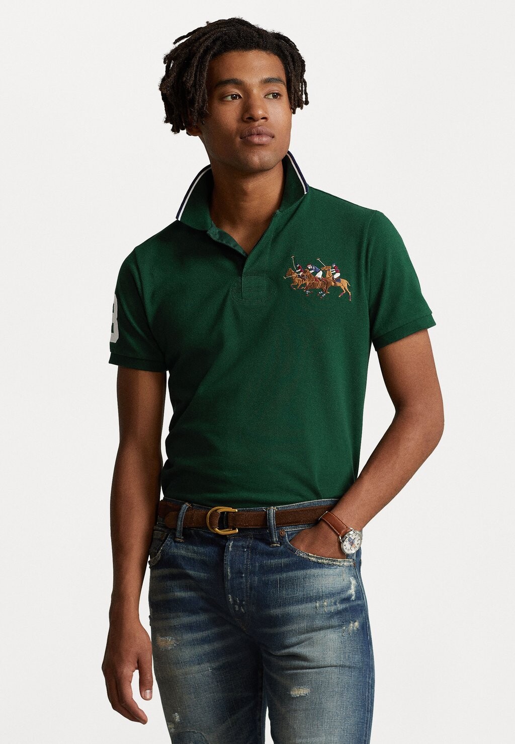 

Рубашка-поло CUSTOM SLIM FIT Polo Ralph Lauren, студенческий зеленый