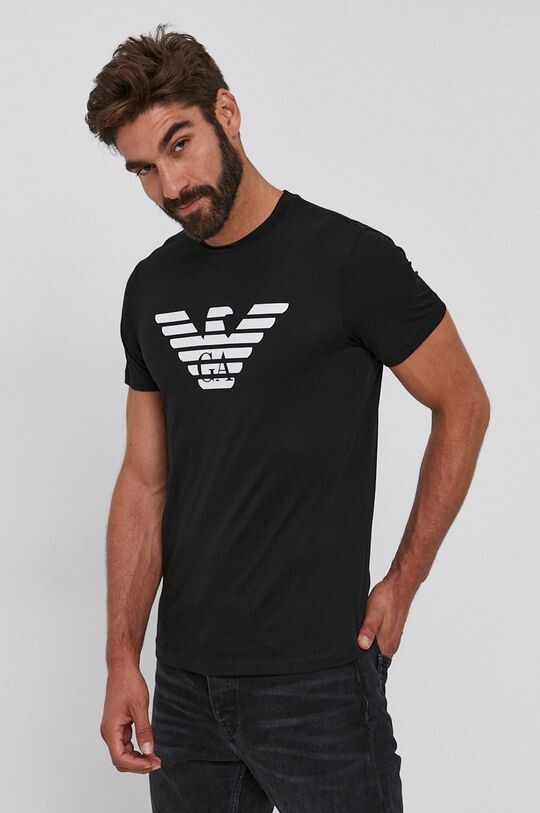 

Хлопковая футболка Emporio Armani, черный