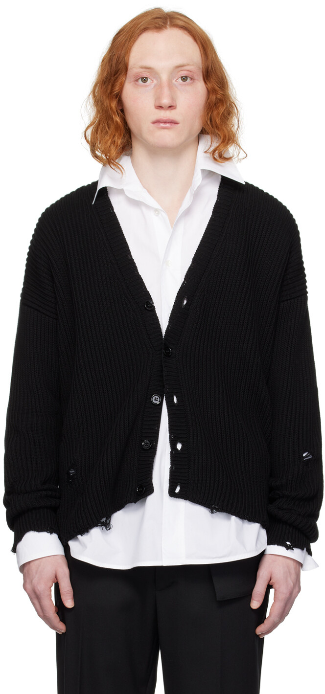 

Черный кардиган с потертостями Mm6 Maison Margiela