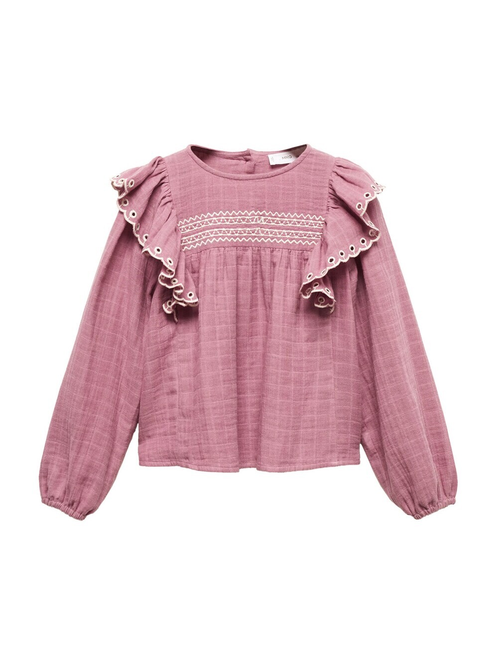 

Блузка MANGO KIDS LULAB, темно-розовый