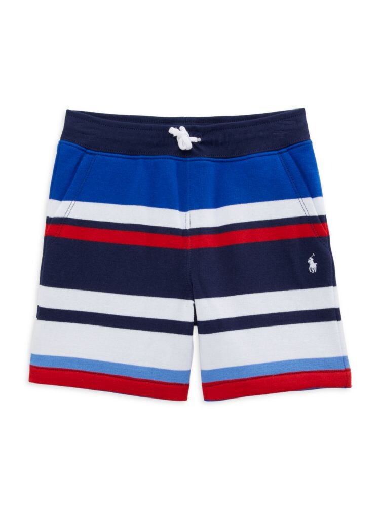 

Флисовые полосатые шорты для маленьких мальчиков Polo Ralph Lauren, синий