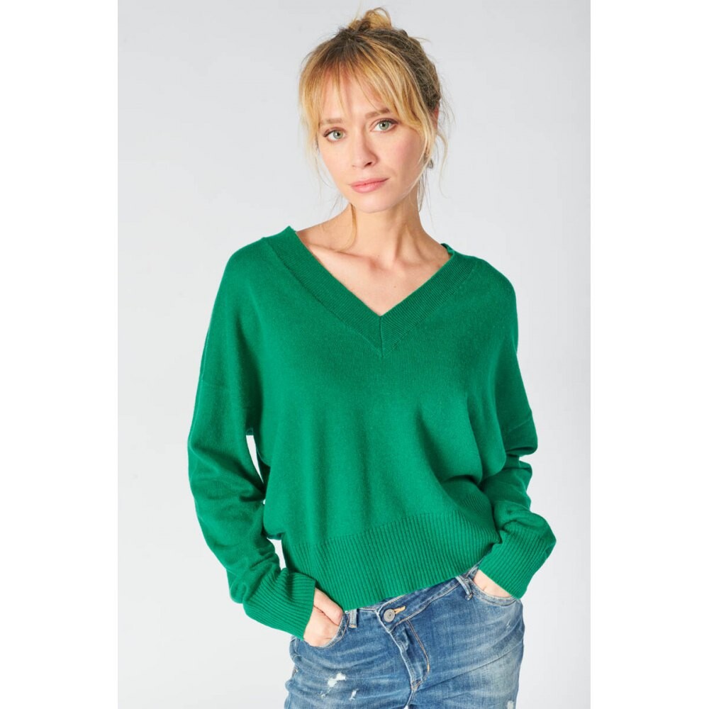 

Свитер Le Temps Des Cerises 58325 Martie V Neck, зеленый