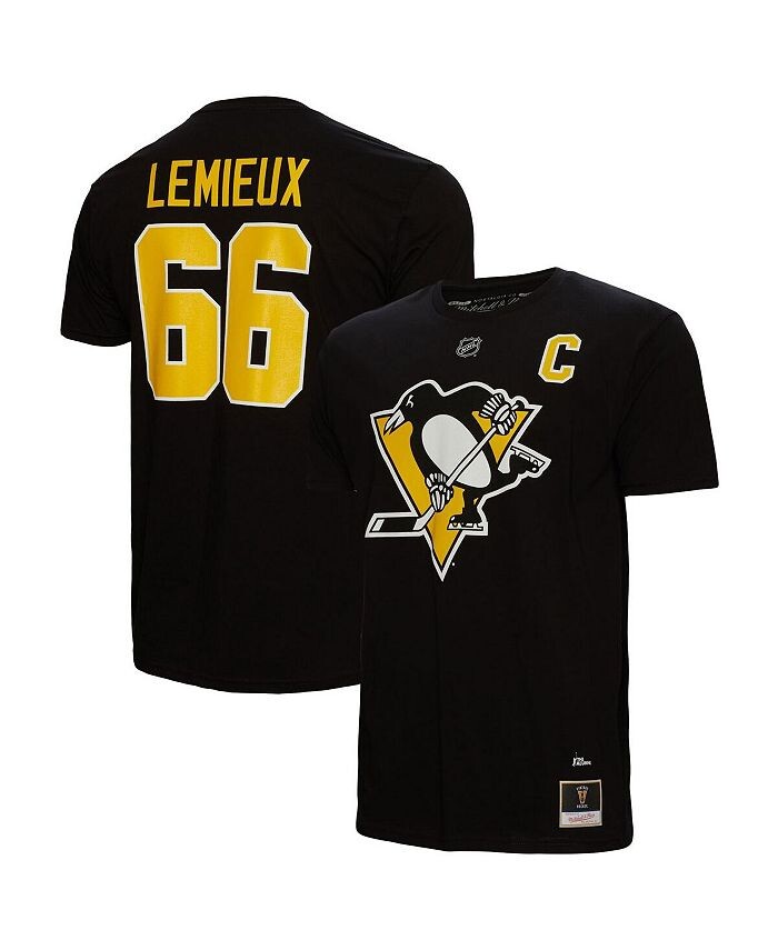 

Мужская черная футболка Mario Lemieux Pittsburgh Penguins с именем и номером Mitchell & Ness, черный