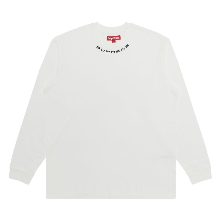 

Топ Supreme Collar Logo Long-Sleeve 'White', белый
