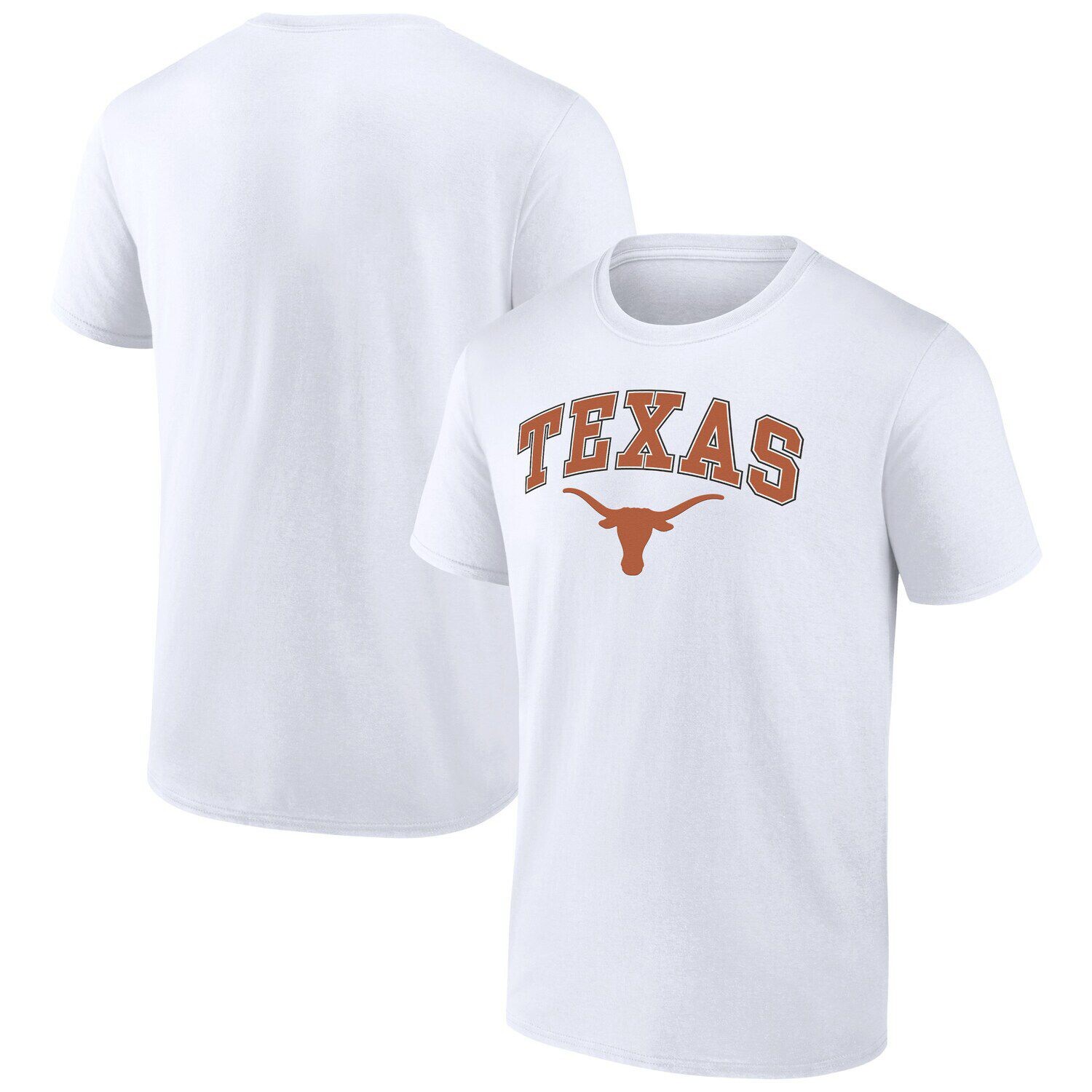 

Мужская белая футболка с логотипом Texas Longhorns Campus Fanatics, Белый