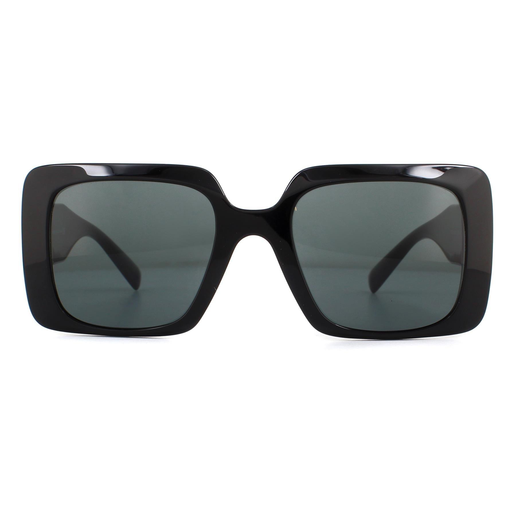 Квадратные черные темно-серые солнцезащитные очки Versace, черный