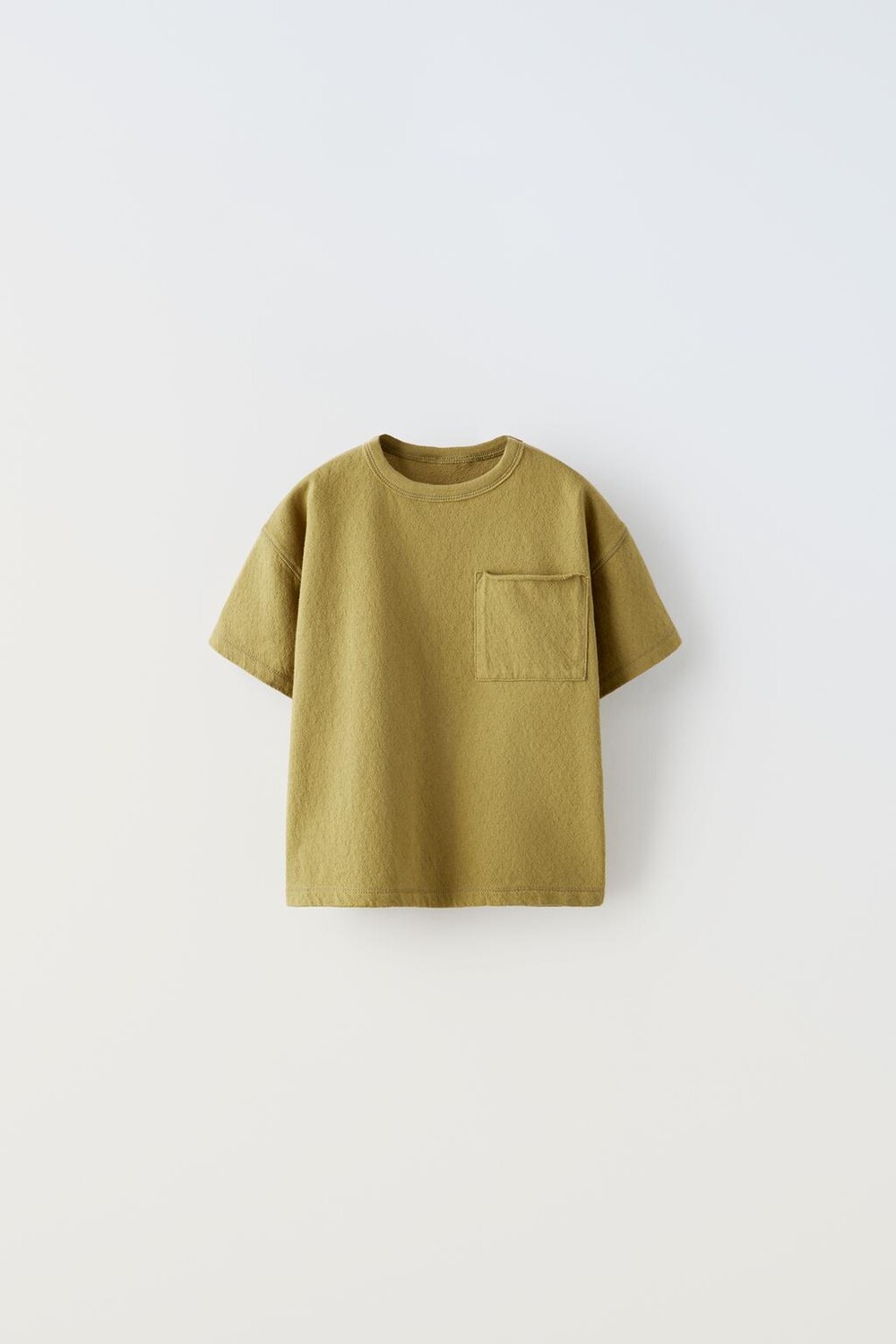 

Жаккардовая футболка с карманом ZARA, хаки