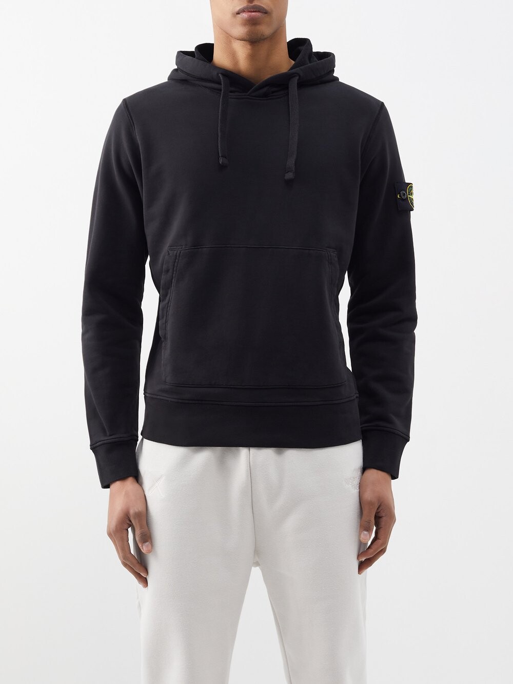 

Худи из хлопкового джерси с нашивкой-логотипом Stone Island, черный